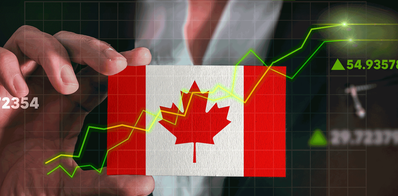 Canada Flag and Stocks