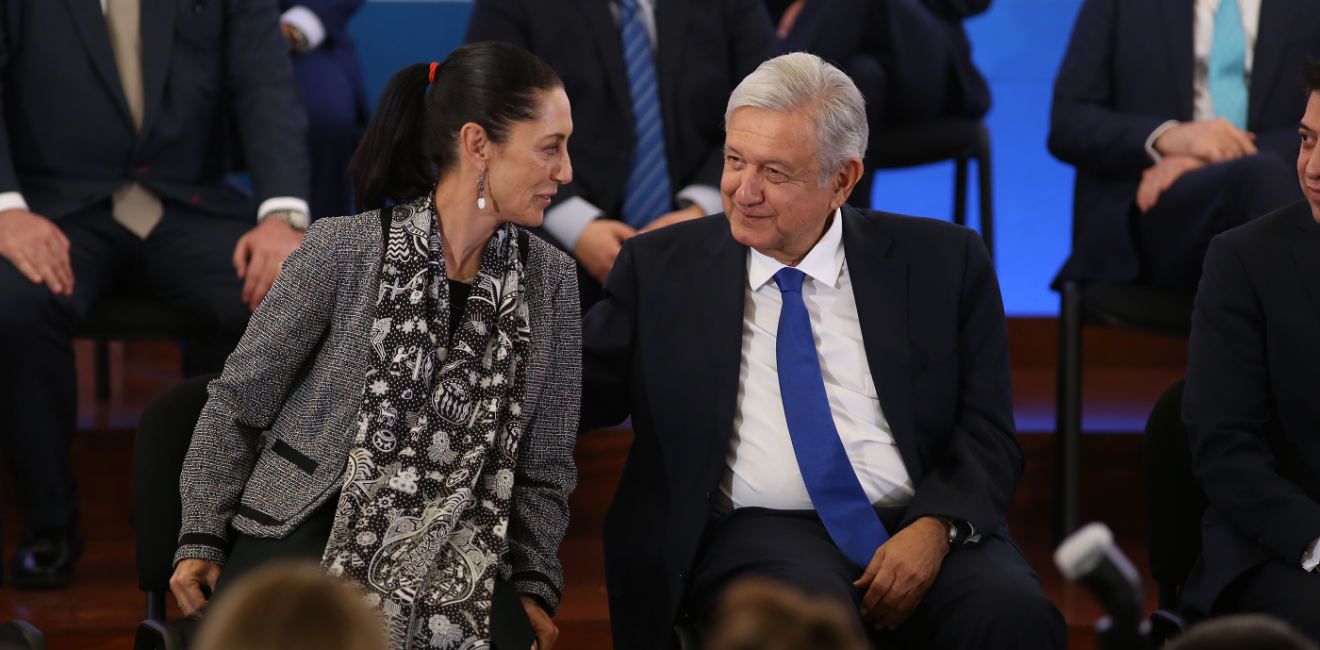 Mexico City, Mexico September 4th 2019. Andrés Manuel López Obrador, mexican president and Claudia Sheinbaum, Mexico City governor