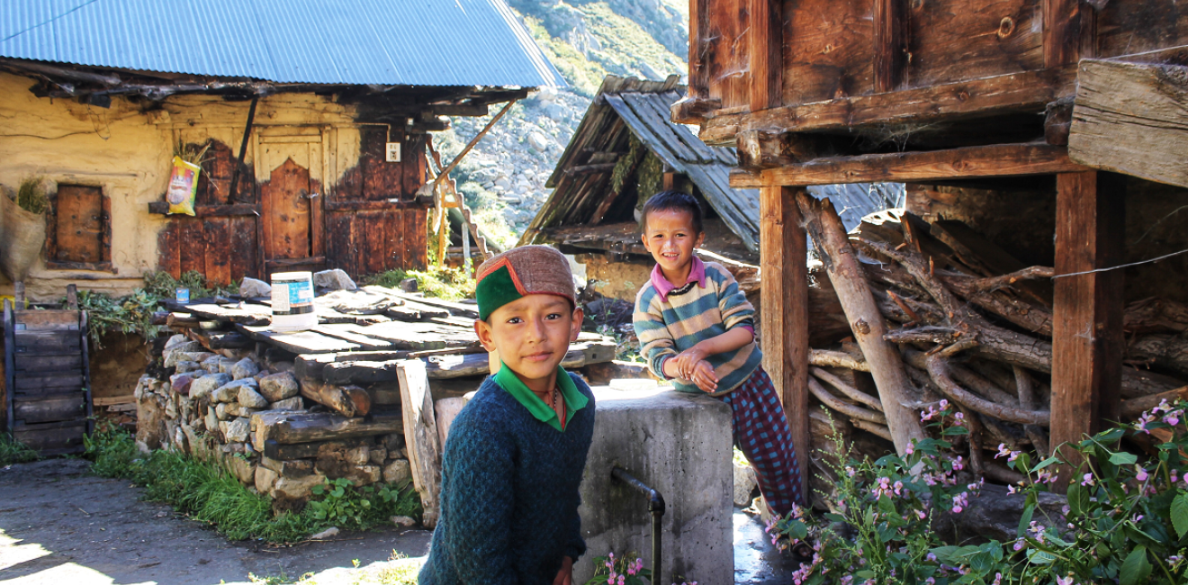 Himachal Pradesh, India - July, 2021: The people of India. A typical scene from the indigenous villages in the Himalayas.