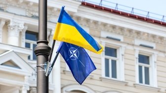 NATO and Ukraine Flags