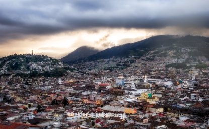 A panoramic view of Quito, Ecuador.