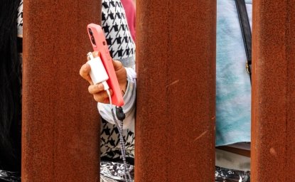 Migrant with phone