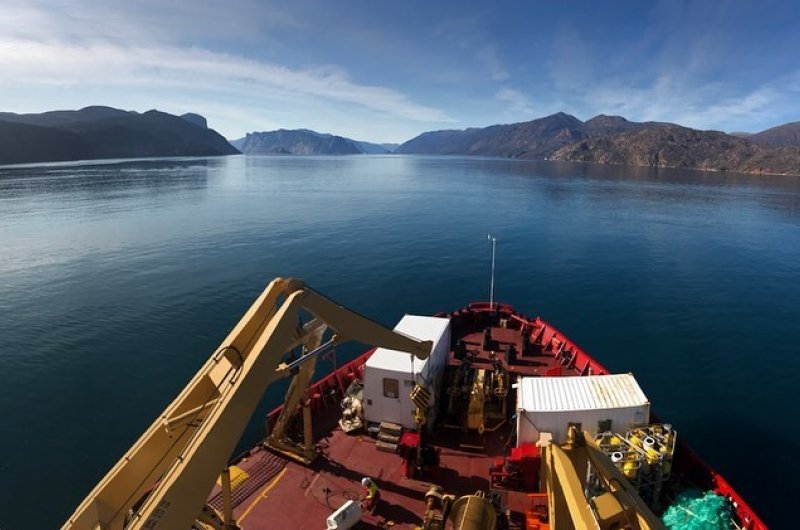 Aboard the CCGS Amundsen somewhere off the coast of northern Baffin Island, courtesy of Sam Athey.
