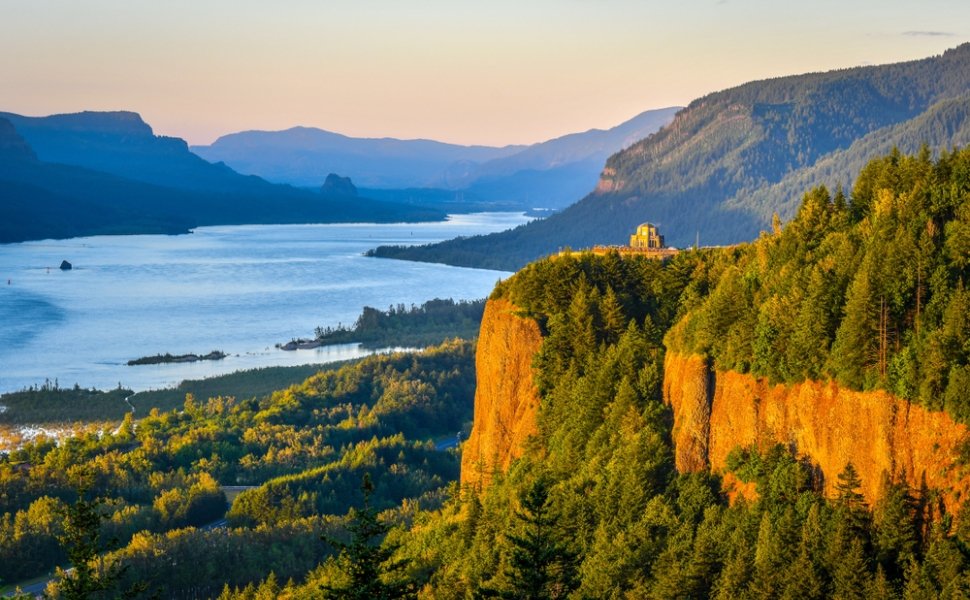 Columbia River Gorge at Sunset