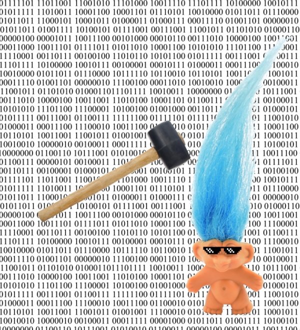 Whack a troll over binary code