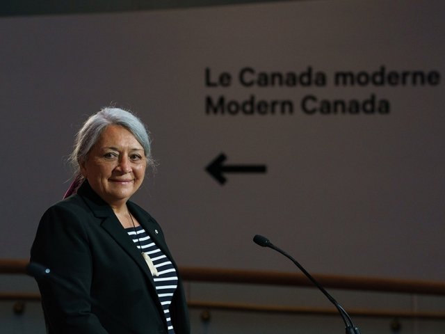 Mary Simon, the new governor general of Canada, at the announcement event for her nomination.