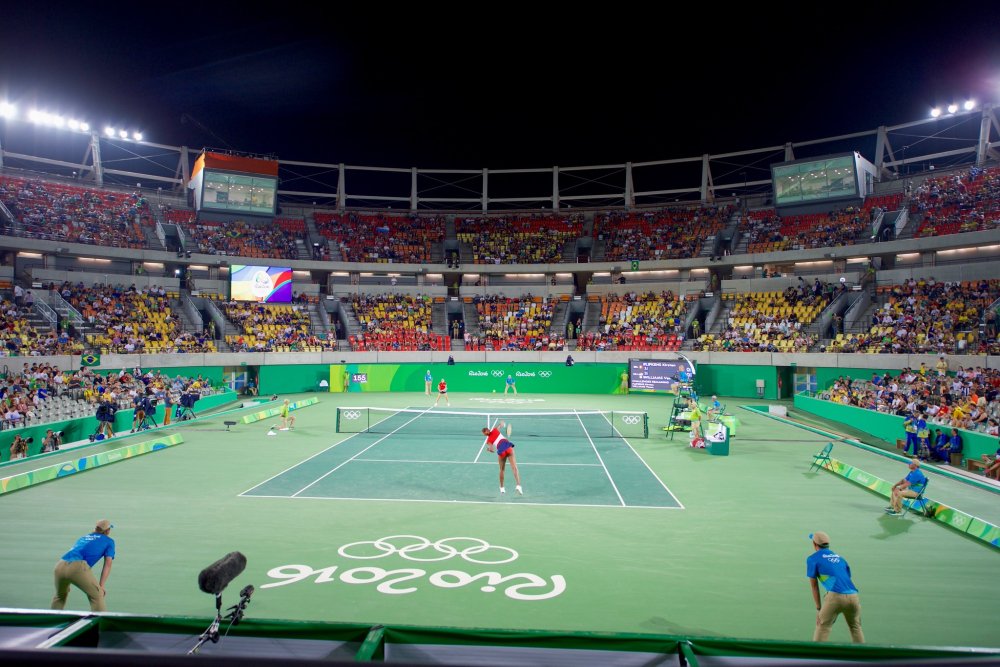 A tennis match during the 2016 Olympic Games in Rio de Janeiro.