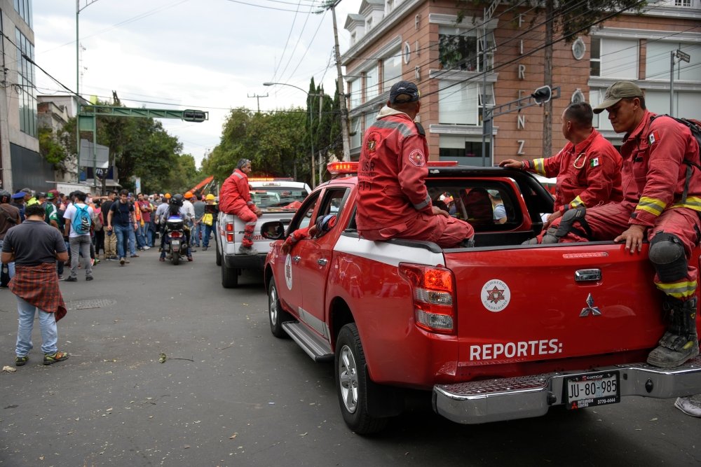 Firefighters head to disaster areas to provide help after an earthquake