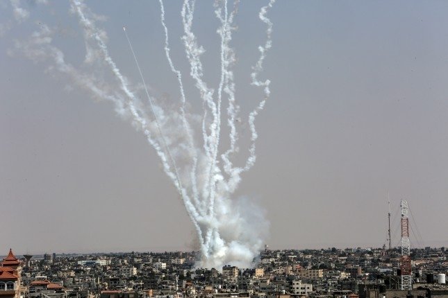 Rockets are launched from the Gaza Strip towards Israel.