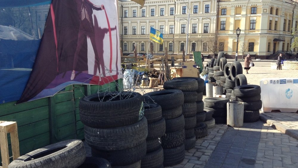 Tire Barricade on Independence Square