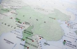 Map displaying China and Southeast Asia.