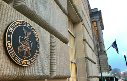 Department of Commerce seal on headquarter's building