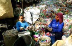 People sorting plastic