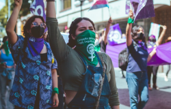 A feminist demonstration in Puebla, Mexico, to commemorate International Women’s Day and demand abortion legalization in the state of Puebla in 2021.