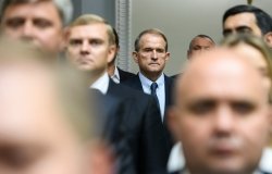 The leader of the Opposition Platform-For Life, Viktor Medvedchuk during a session of the Ukrainian Parliament in Kyiv, Ukraine, 29 August 2019.