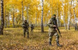 Russian military training in the woods, 2019 Moscow